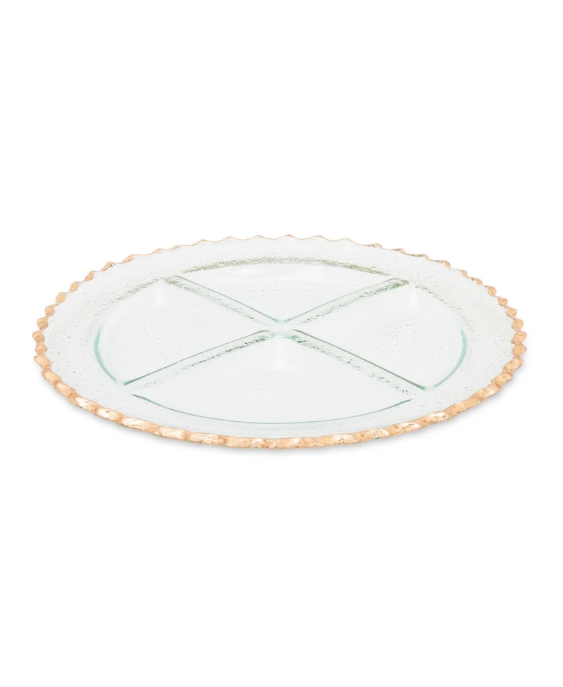 Classic Touch Glass 4 Section Relish Dish
