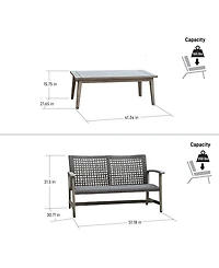Monterosso 2 Piece Sofa and Table Seating Set