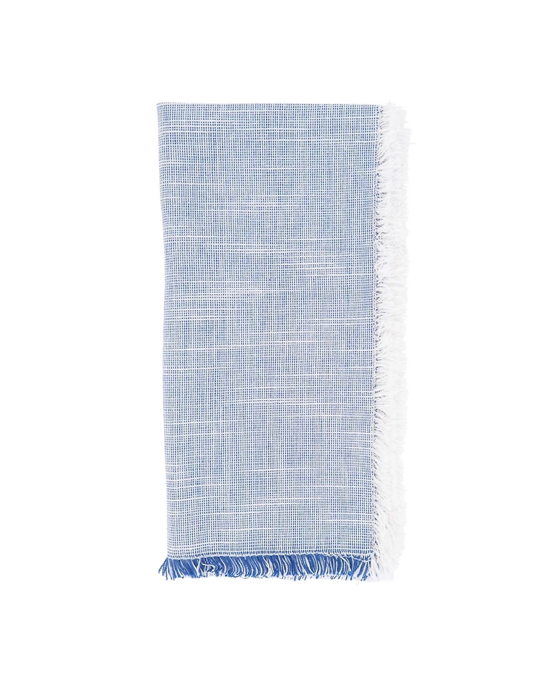 Saro Lifestyle Fringe Napkins with Two-Tone Design, Set of 4, 20" x