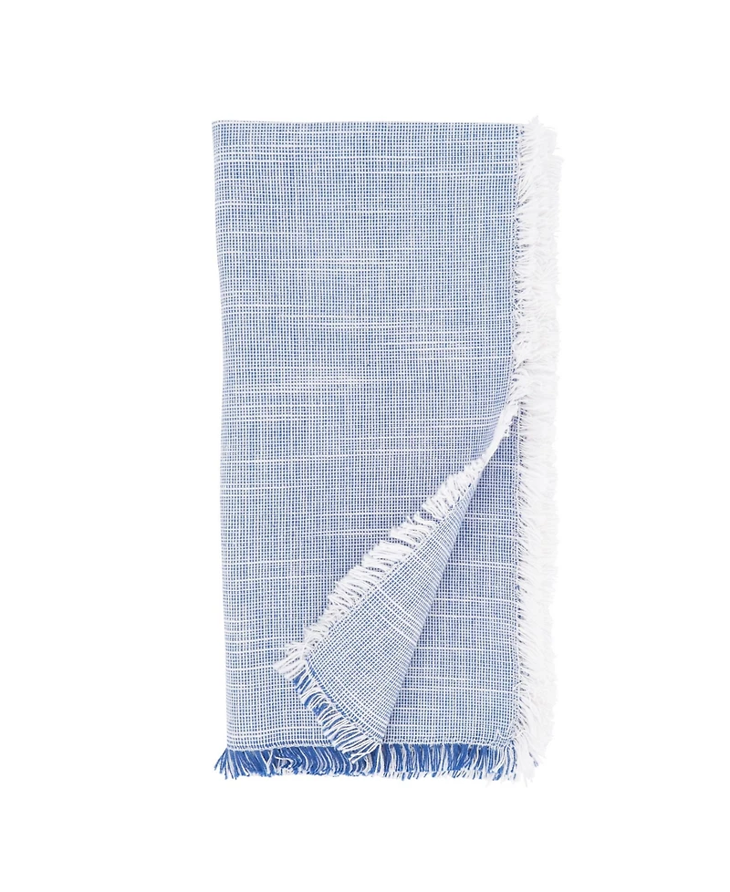 Saro Lifestyle Fringe Napkins with Two-Tone Design, Set of 4, 20" x