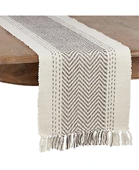 Saro Lifestyle Table Runner with Kantha Stitch Design, 120" x 16"