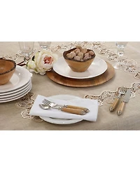 Saro Lifestyle Lace Tablecloth with Rose Border Design, 72" x 72"