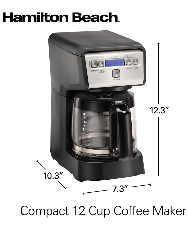 Hamilton Beach 12-Cup Compact Programmable Coffee Maker