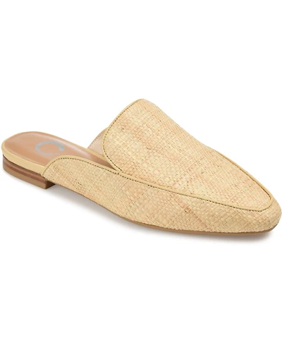 Journee Collection Women's Akza Wide Width Slip On Square Toe Mules Flats