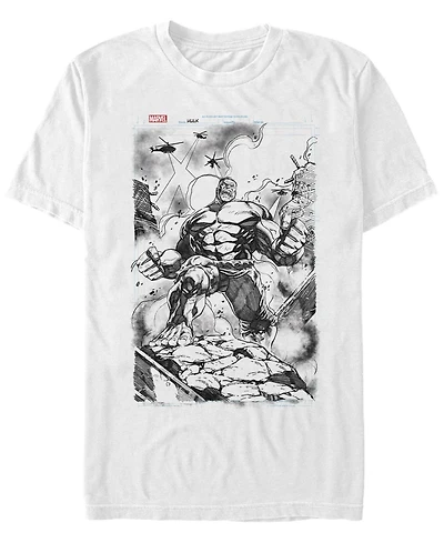 Fifth Sun Men's Hulk Sketch Short Sleeve Crew T-shirt