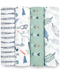 aden by aden + anais Baby Boys Printed Muslin Swaddles, Pack of 4