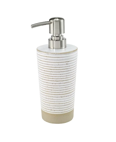 Avanti Drift Lines Textured Ribbed Ceramic Soap/Lotion Dispenser