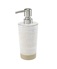 Avanti Drift Lines Textured Ribbed Ceramic Soap/Lotion Dispenser