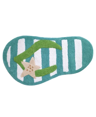 Avanti Beach Mode Flip-Flop Motif Cotton Bath Rug, 20" x 35"