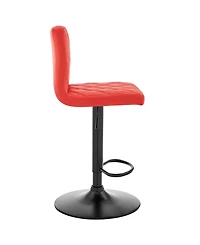 Duval Adjustable Faux Leather Swivel Bar Stool