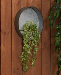 Hanging Round Galvanized Metal Wall Planter