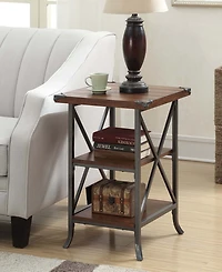 Convenience Concepts Brookline End Table, Charcoal Gray & Slate Frame 17.75 x 26 in.