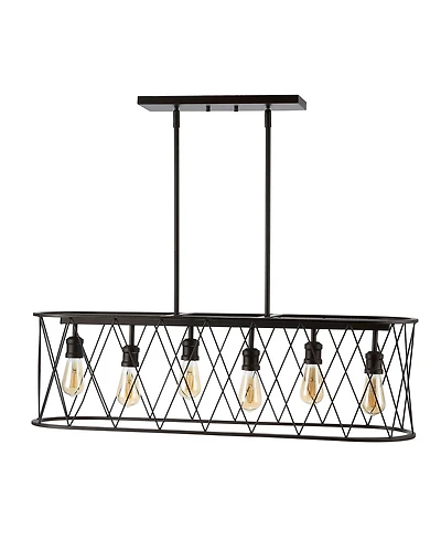 Marion 6-Light Adjustable Iron Farmhouse Rustic Led Dimmable Pendant