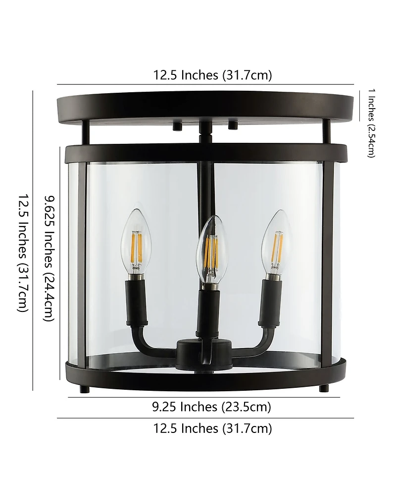Ciel Simple Farmhouse 3-Light Rustic Vintage Led Flush Mount