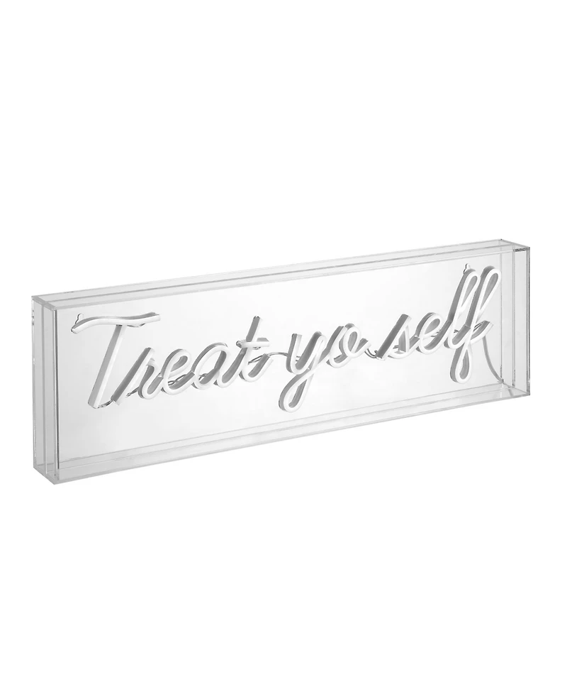 Treat Yo Self Contemporary Glam Acrylic Box Usb Operated Led Neon Light