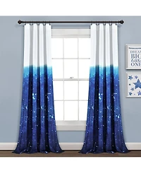 Lush Decor Kids Space Star Ombre Window Curtain Panels Set, 84" x 52"