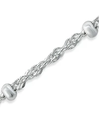 Giani Bernini Sterling Silver Necklace, 18" Small Bead Singapore Chain