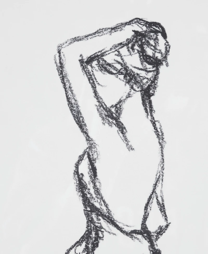 Madison Park Feminine Figures 2 Piece Deckle Edge Sketch Framed Wall Art Set, 17" x 21"