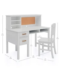 Guidecraft Taiga Kids Desk and Chair Set with Hutch