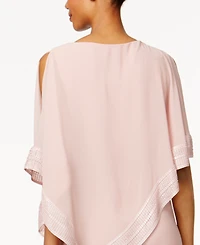 Sl Fashions Metallic-Trim Capelet Sheath Dress