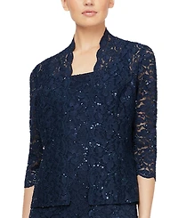 Sl Fashions 2-Pc. Lace Jacket & Midi Dress Set