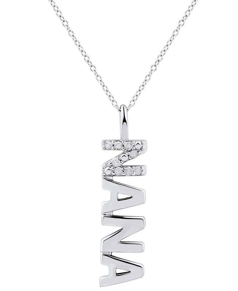 Diamond "Nana" Pendant Necklace (1/10 ct. t.w.) in Sterling Silver