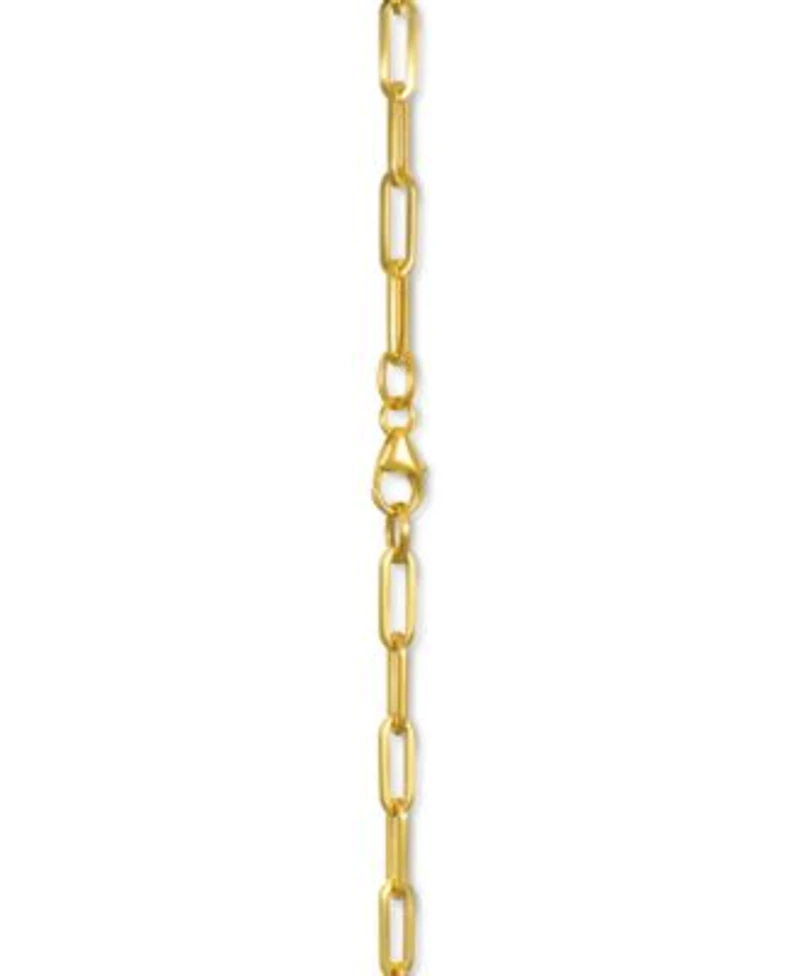 Italian Gold Paperclip Link Chain Necklaces In 14k Gold