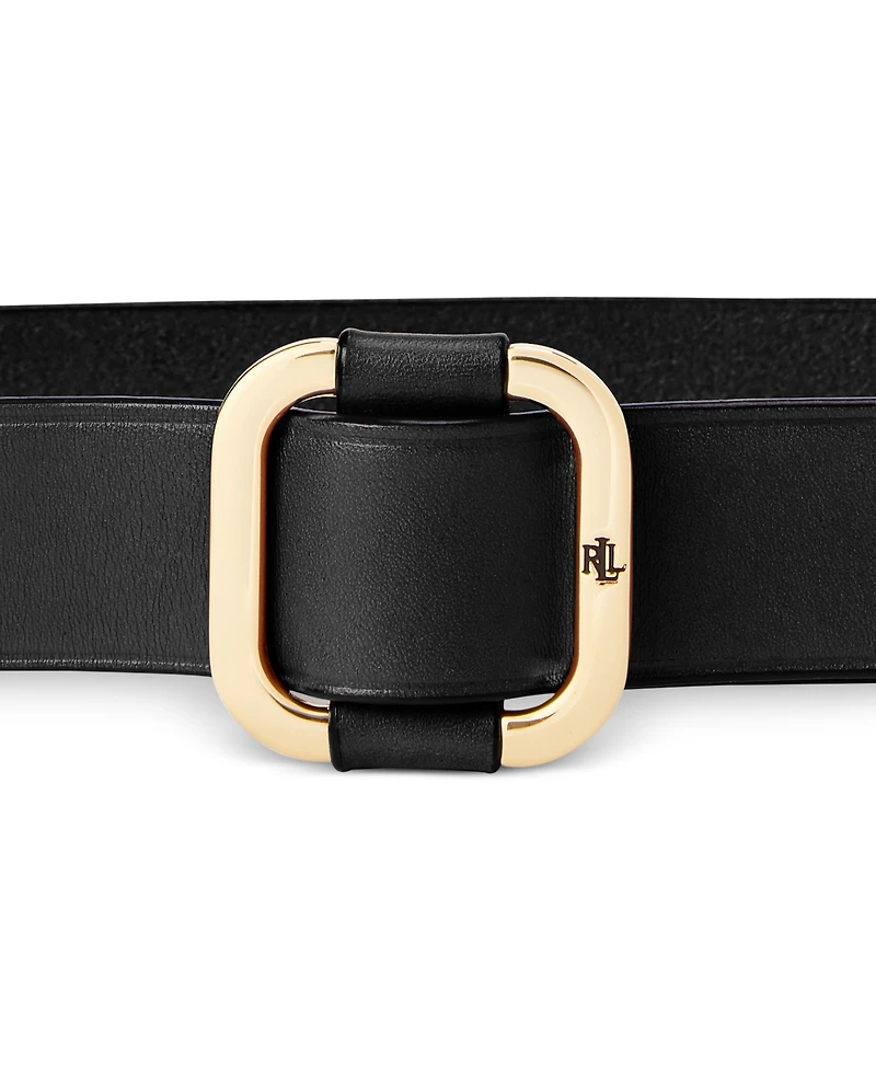 Lauren Ralph Women's Leather Slide-Buckle Belt