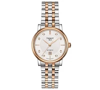 Tissot Women's Swiss Automatic Carson Diamond (1/20 ct. t.w.) Rose Gold & Stainless Steel Bracelet Watch 30mm
