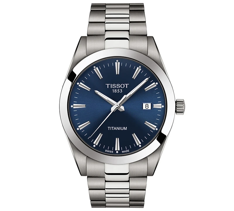 Tissot Men's Swiss Gentleman Gray Titanium Bracelet Watch 40mm