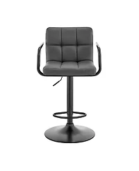Laurant Adjustable Faux Leather Swivel Bar Stool
