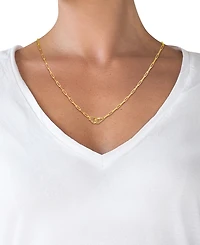 Giani Bernini Handcuff Paperclip Link Pendant Necklace in 18k Gold-Plated Sterling Silver, 16" + 2" extender, Created for Macy's