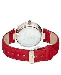 Gevril Women's Matera Swiss Quartz Red Italian Suede Strap Watch 35mm