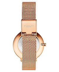 Women's Quartz Rose Gold-Tone Mesh Strap Watch 34mm