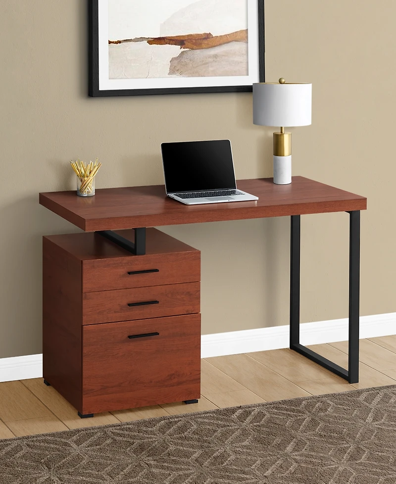 Desk with 3 Storage Drawers and Floating Desktop