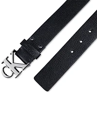 Calvin Klein Men's Logo Plaque Buckle Fashion Jean Belt
