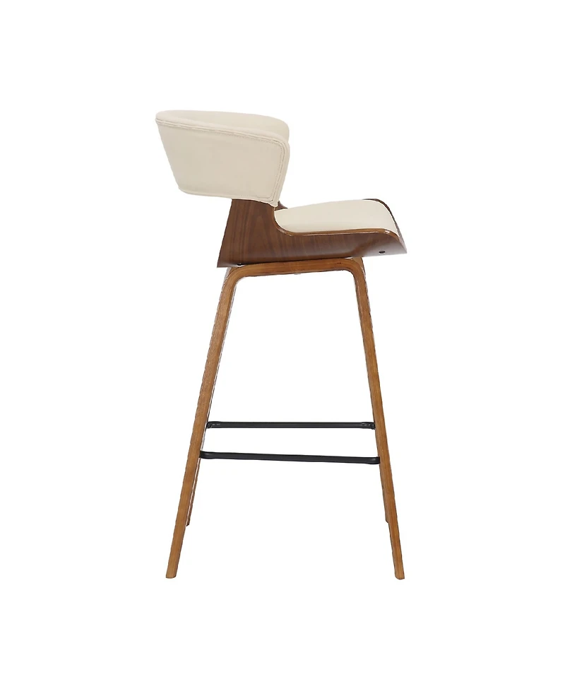 Jagger Modern Wood and Faux Leather Counter Height Bar Stool