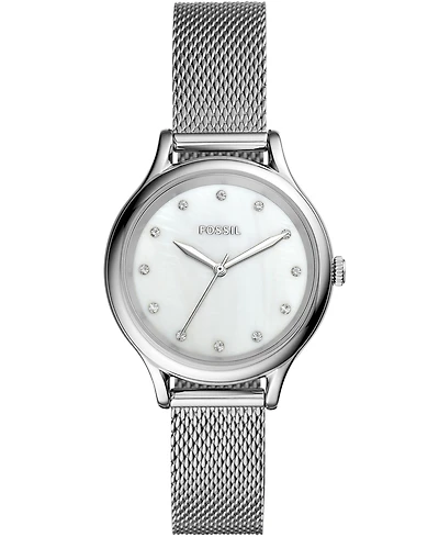 Fossil Women's Laney Three Hand Stainless Steel Mesh Watch 34mm
