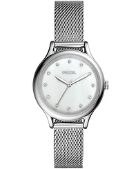 Fossil Women's Laney Three Hand Stainless Steel Mesh Watch 34mm