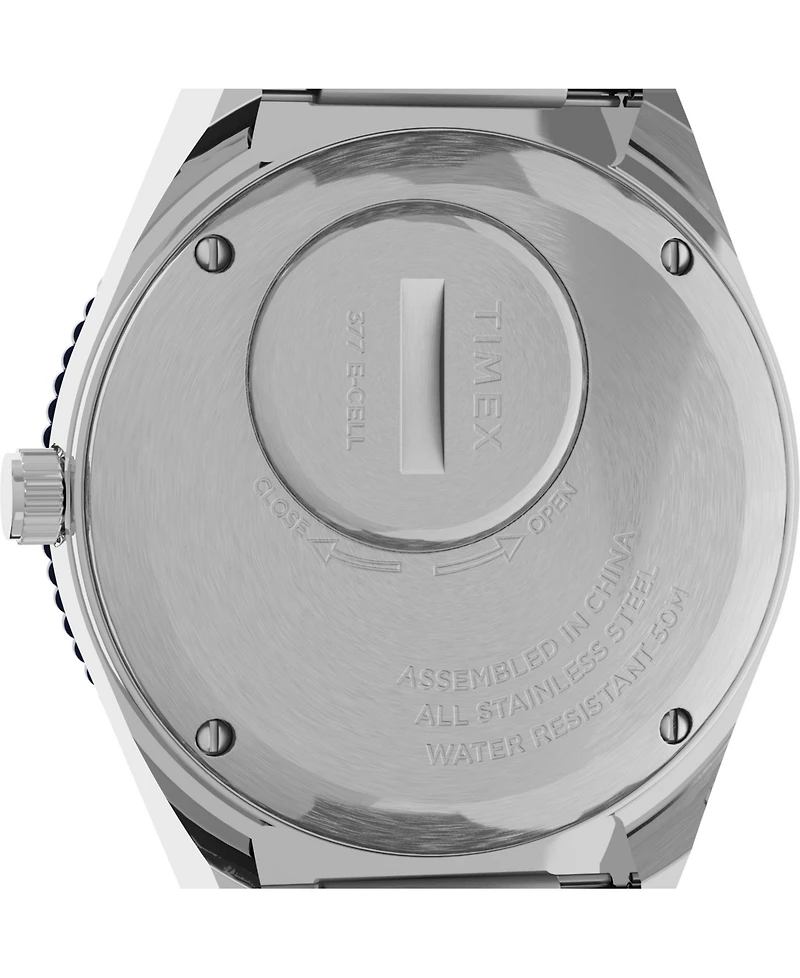 Timex Women's Q Silver-Tone Stainless Steel Bracelet Watch 36mm