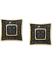 Men's Black Diamond Cluster Stud Earrings (1/2 ct. t.w.) in 18k Gold-Plated Sterling Silver