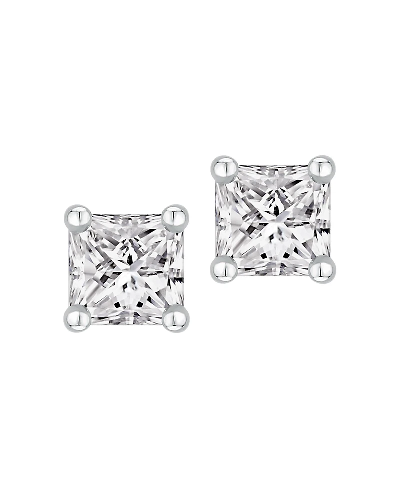 Gia Certified Diamond Princess Stud Earrings (1 ct. t.w.) in 14K White Gold