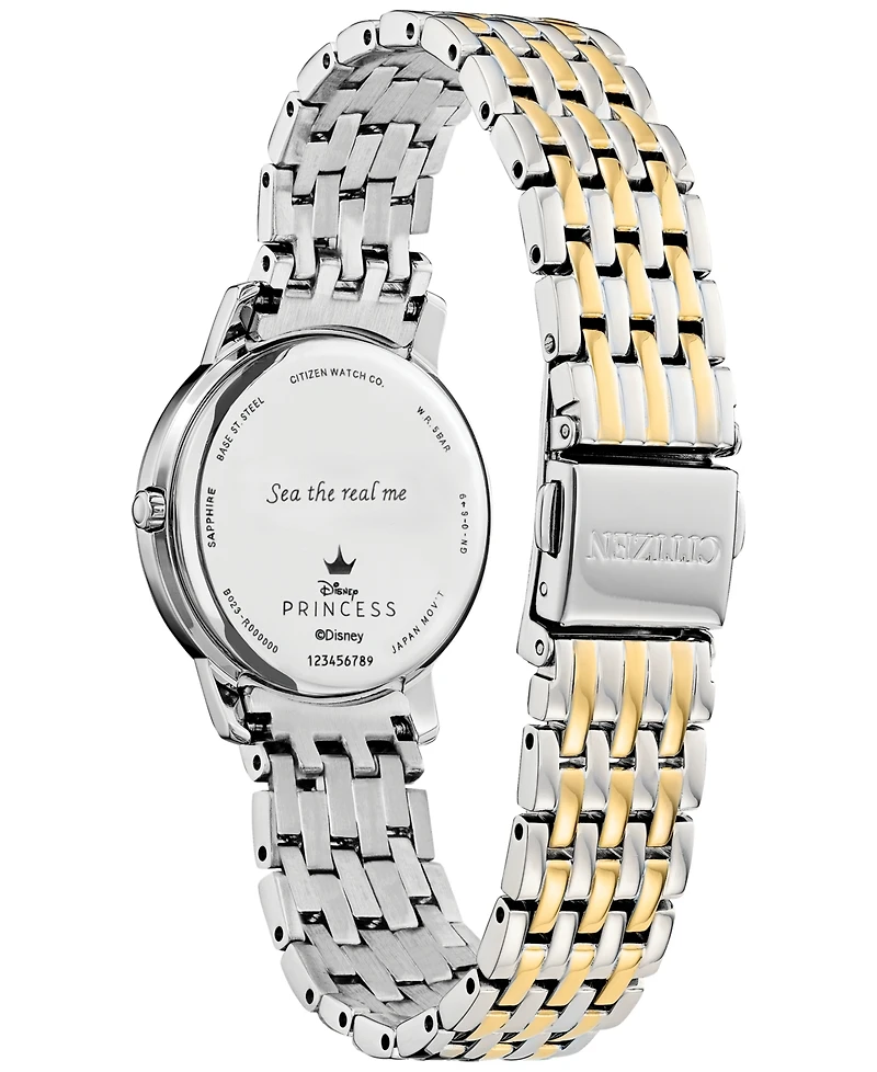 Disney by Citizen Eco-Drive Ariel Two-Tone Stainless Steel Bracelet Watch 30mm