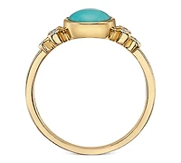 Effy Turquoise & Diamond (1/10 ct. t.w.) Ring in 14k Gold