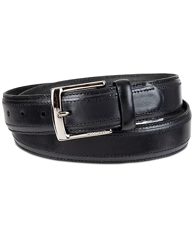 Tommy Hilfiger Men's Stitched Classic Dress Leather Belt