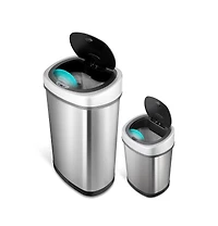 Ninestars Touchless Motion Sensor Trash Can 13.2 Gallon & 3.2 Gallon