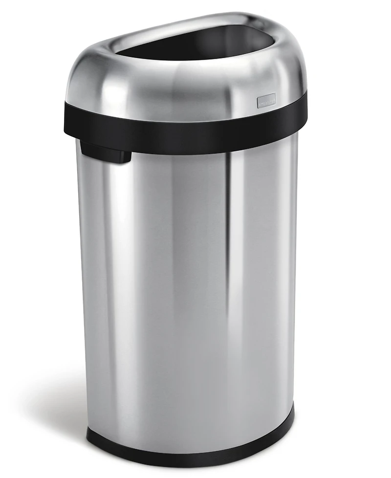 simplehuman 60 Liter Semi Round Open Top Commercial Trash Can