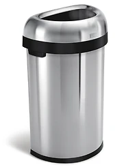 simplehuman 60 Liter Semi Round Open Top Commercial Trash Can
