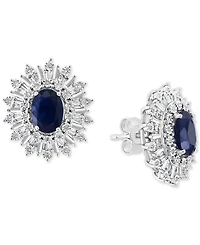 Effy Sapphire (1/3 ct. t.w.) & Diamond Stud Earrings 14k White Gold. (Also available Ruby and Emerald)