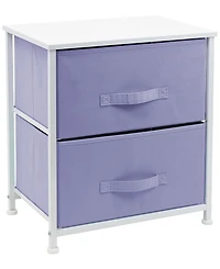 Sorbus Nightstand with 2 Drawers - Steel Frame, Wood Top & Easy Pull Fabric Bins - Great for Home, Bedroom